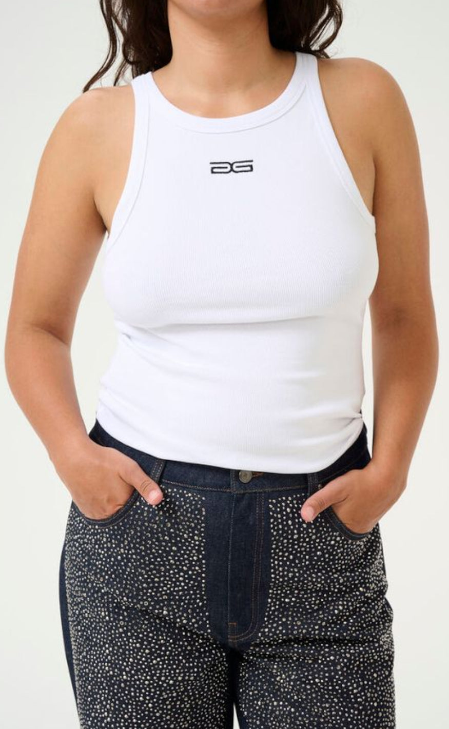 Gestuz Topp - Drew Logo - Bright White