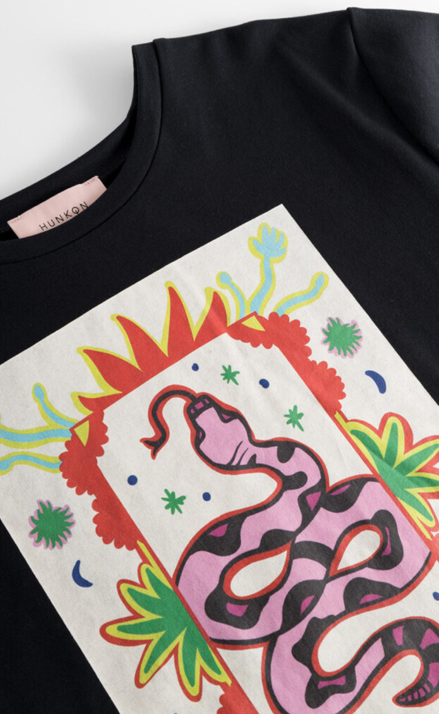 Hunkøn T-shirt - Spirit Snake - Black