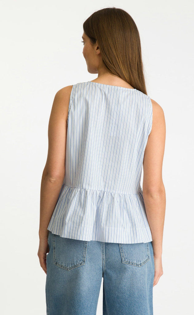 Neo Noir Topp - Manja Stripe - Light Blue