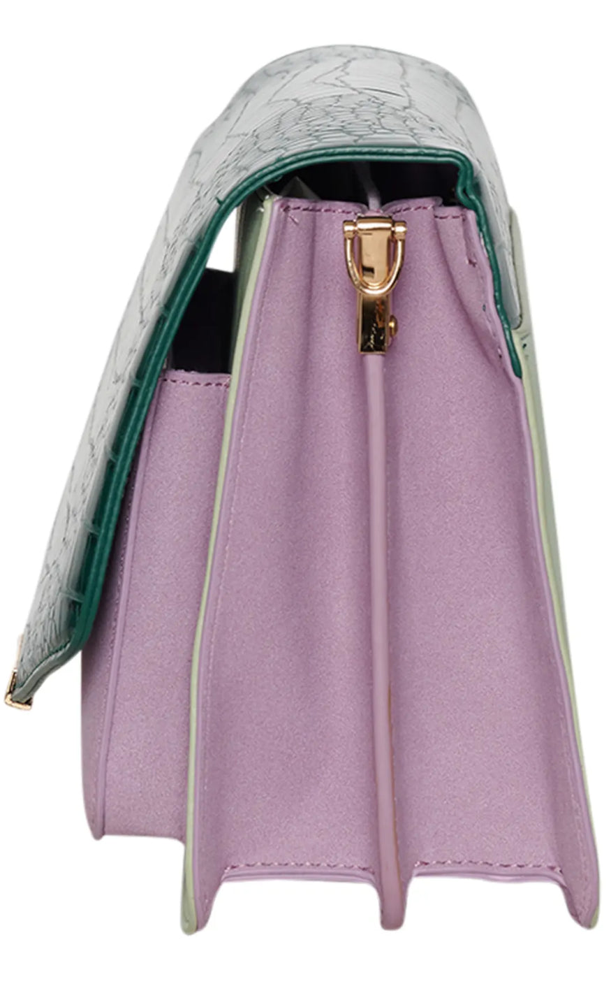 Noella Veske - Blanca Multi Compartment - Green Croco/Mint/Purple Mix