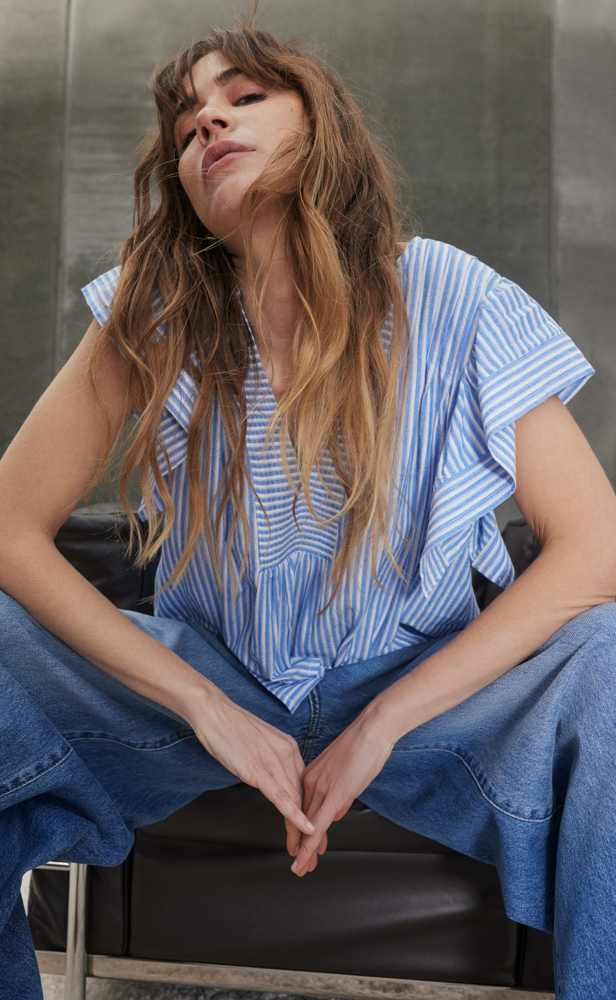 Gossia Bluse - Minka - Blue Stripes