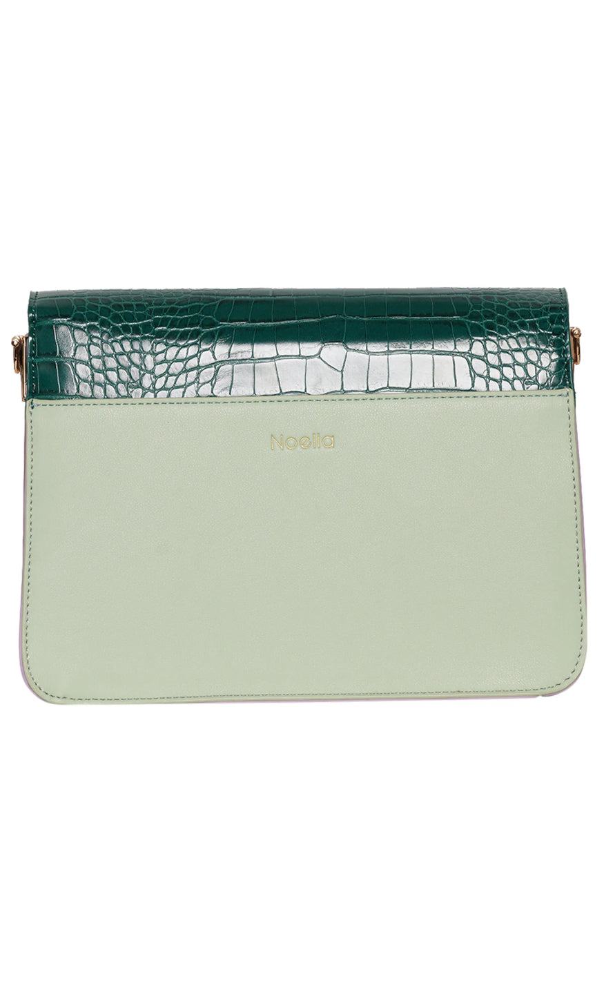 Noella Veske - Blanca Multi Compartment - Green Croco/Mint/Purple Mix