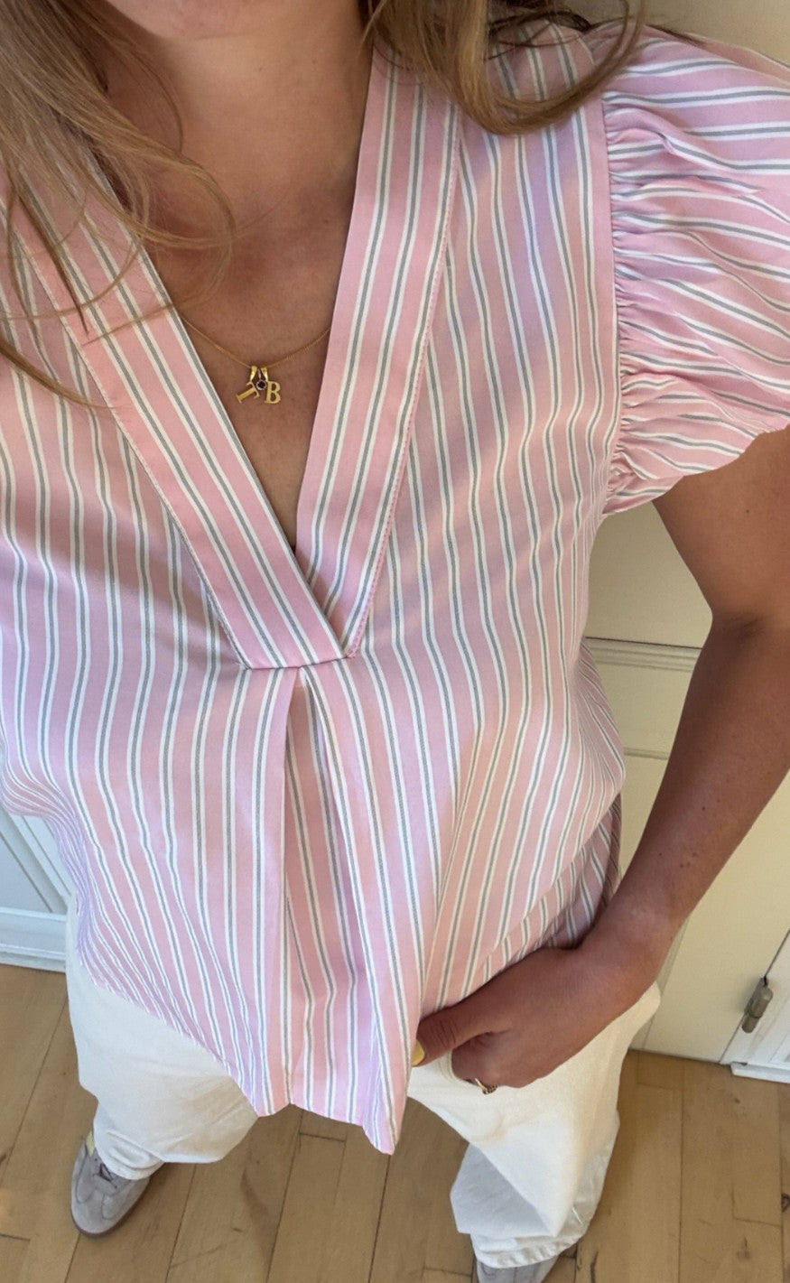 Love & Divine Topp - Love1382 - Baby Pink/Stripe