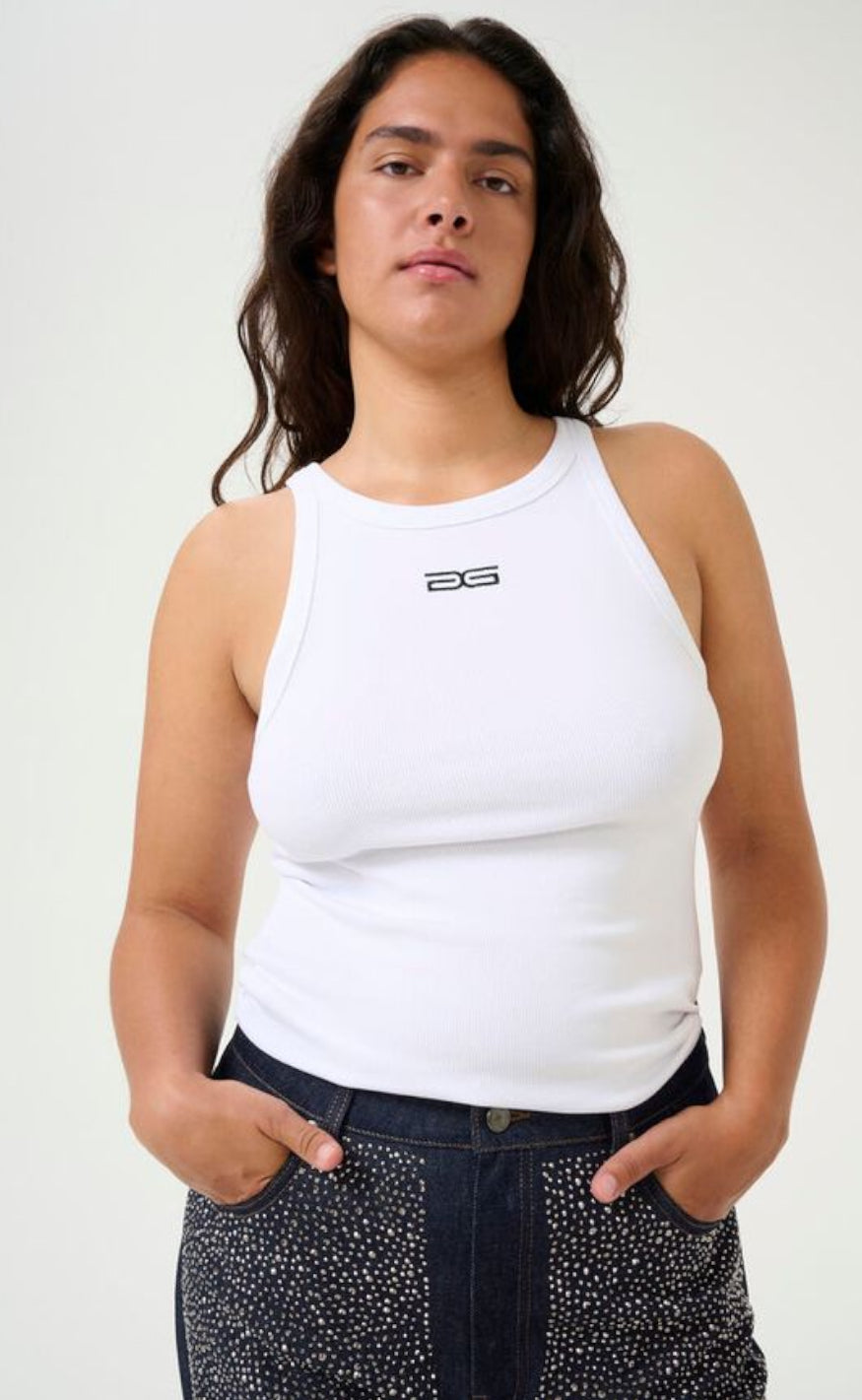 Gestuz Topp - Drew Logo - Bright White