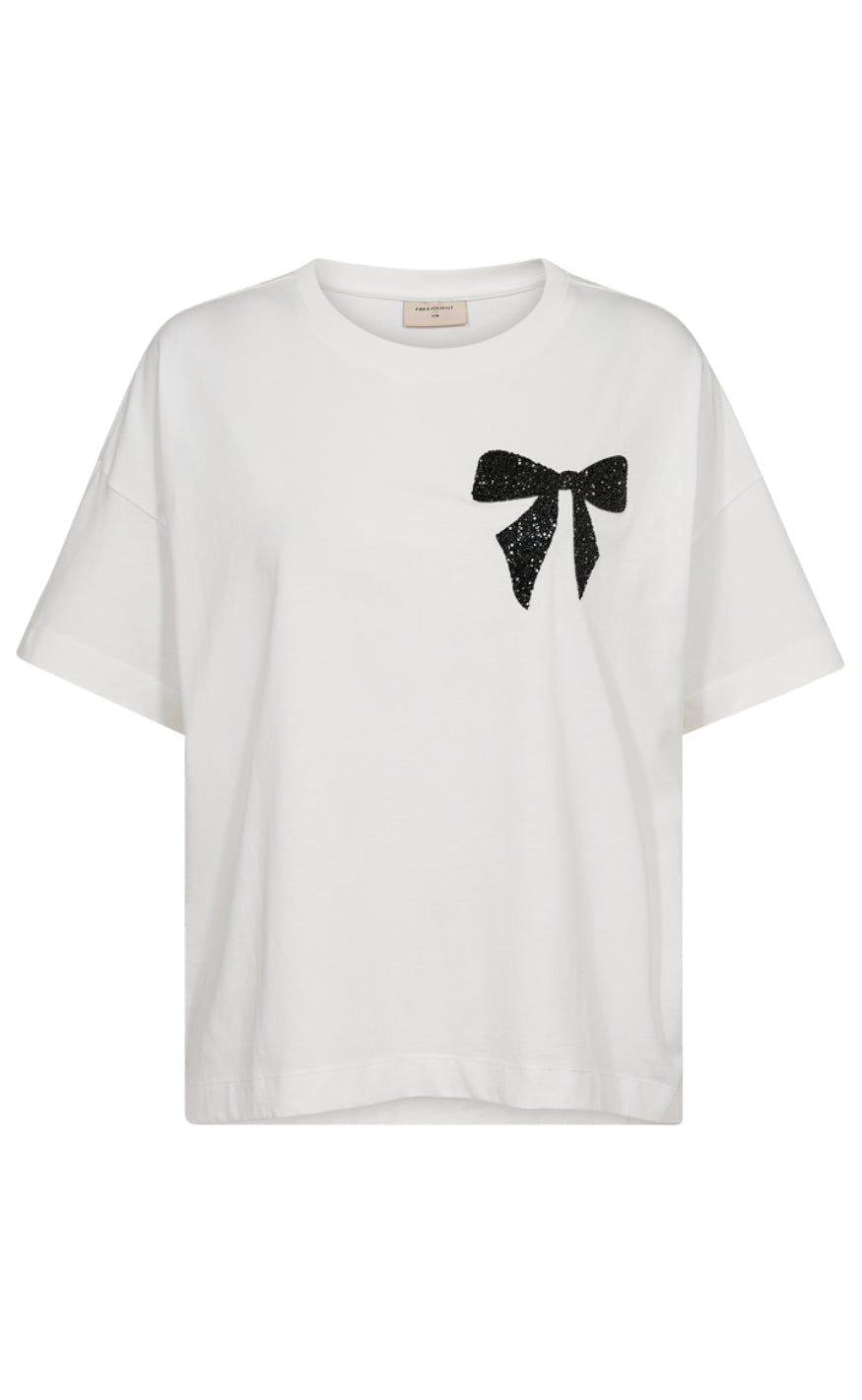 Freequent Bluse - Carol - Star Off-White W. Black