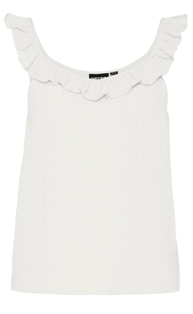 Pieces Topp - Sastina - Cloud Dancer