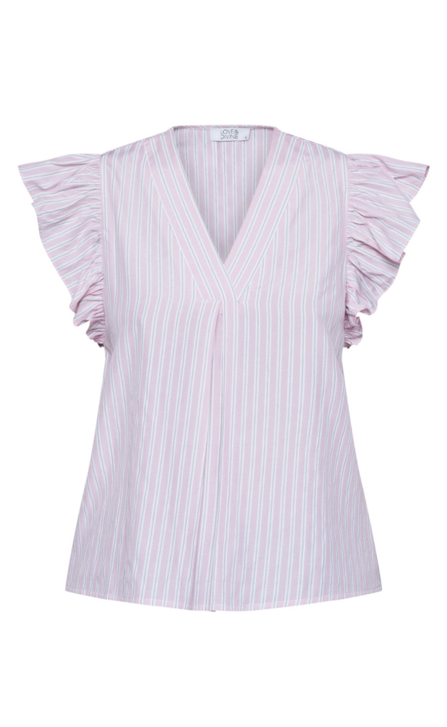 Love & Divine Topp - Love1382 - Baby Pink/Stripe