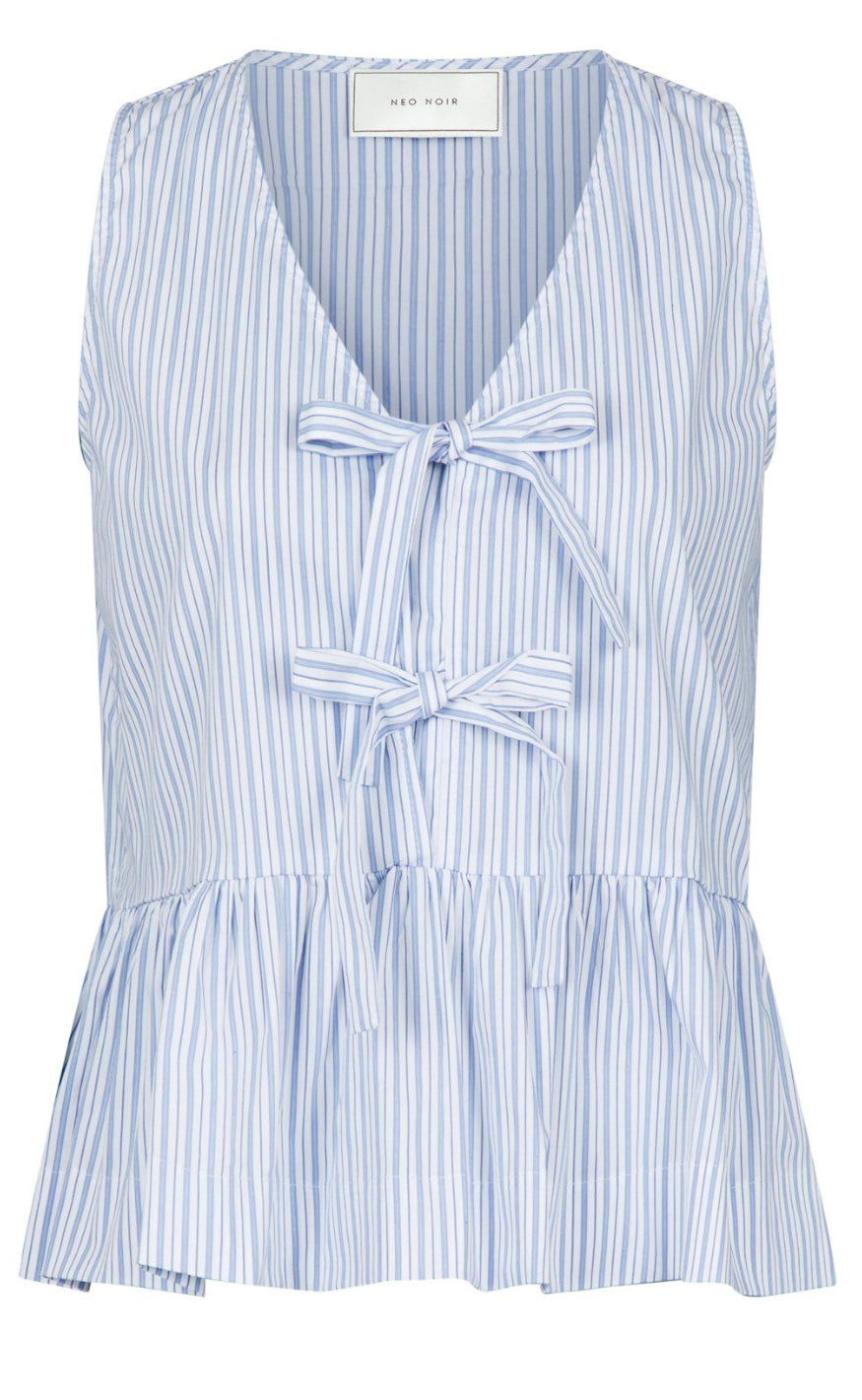 Neo Noir Topp - Manja Stripe - Light Blue