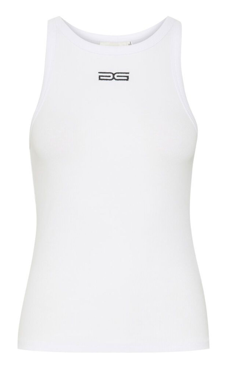 Gestuz Topp - Drew Logo - Bright White