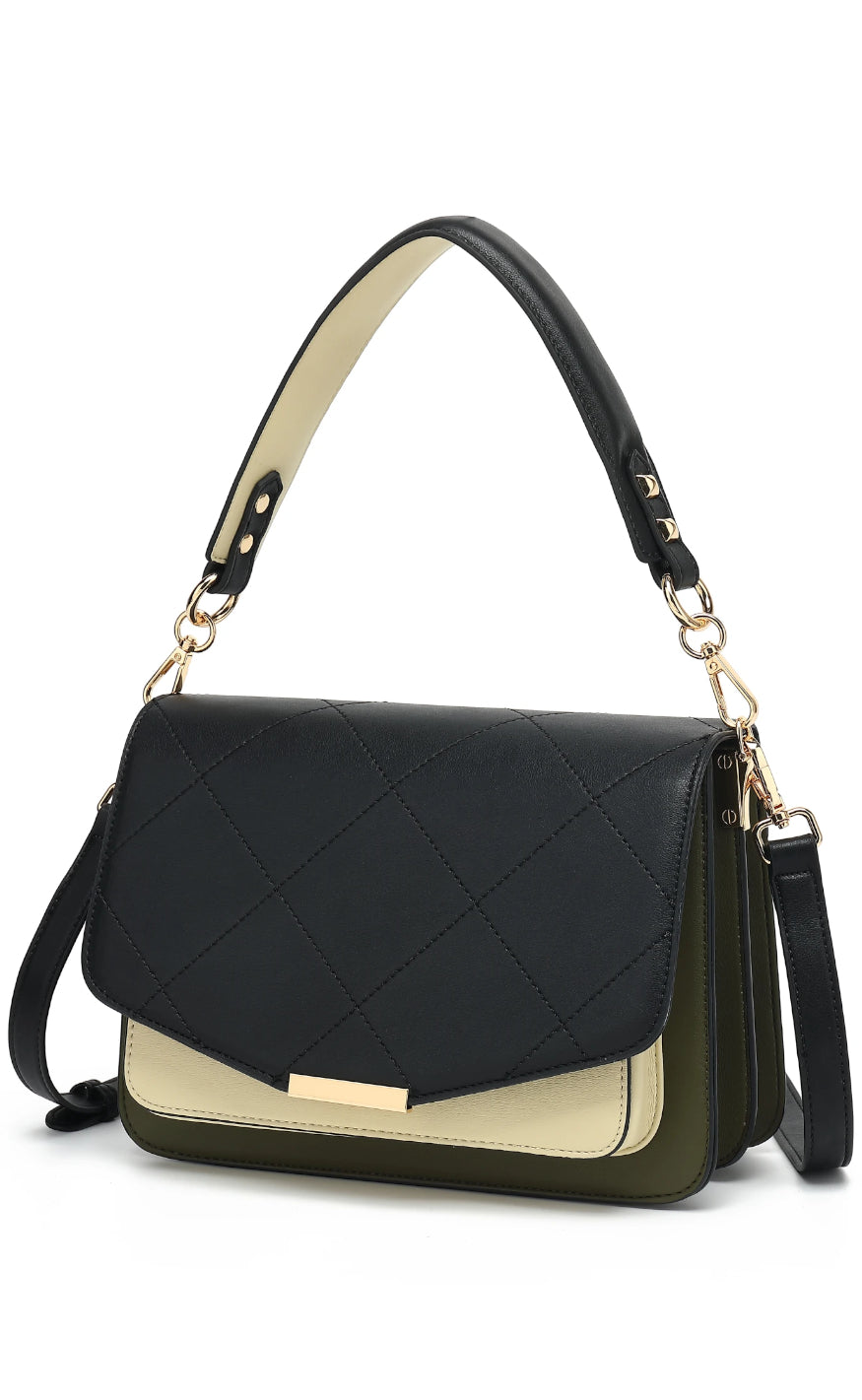 Noella Veske - Blanca Multi Medium - Black/Green/Cream
