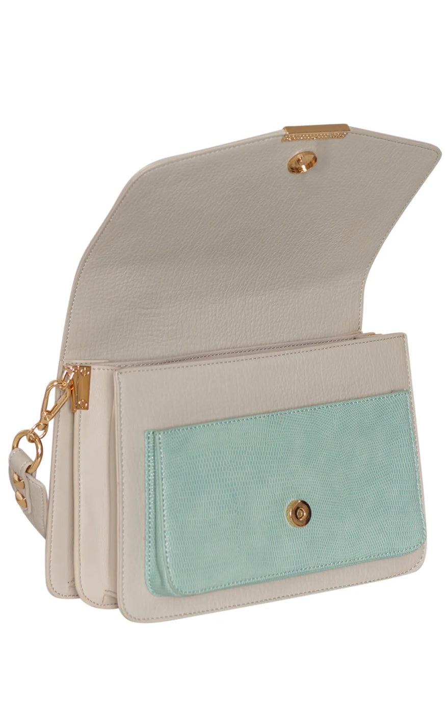 Noella Veske - Blanca Multi Compartment - Mint Lizard/Grey