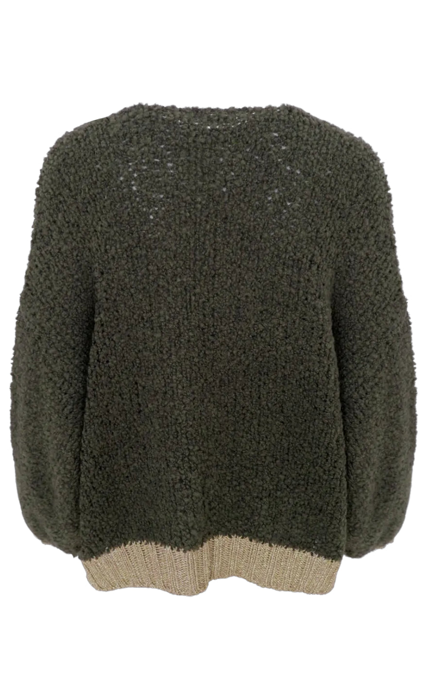 Black Colour Cardigan - Teddy - Army