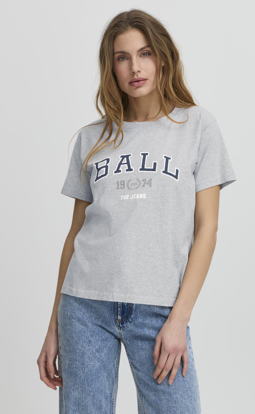 BALL Original T-Shirt - Satino - Medium Grey Melange