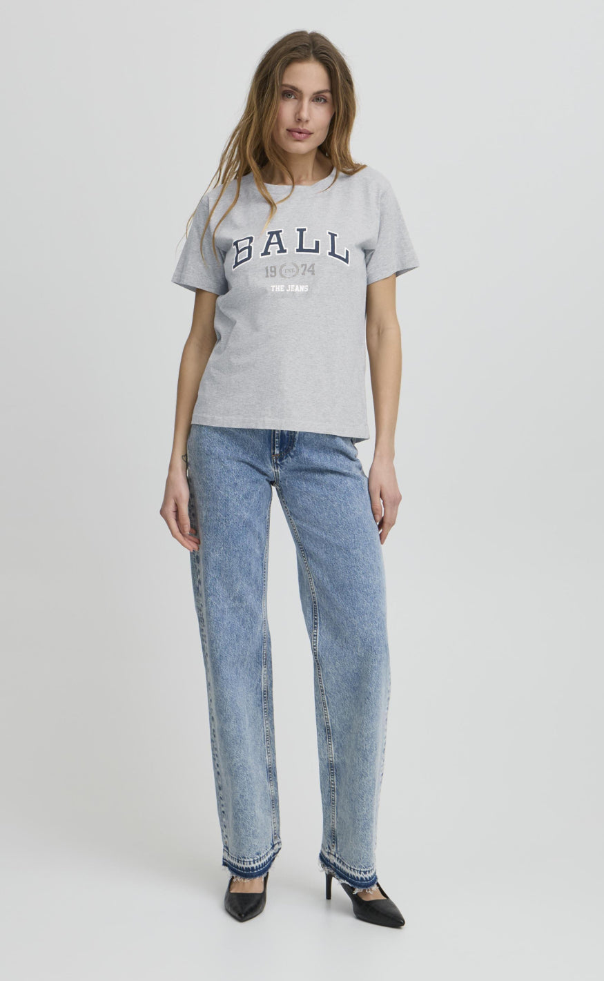 BALL Original T-Shirt - Satino - Medium Grey Melange