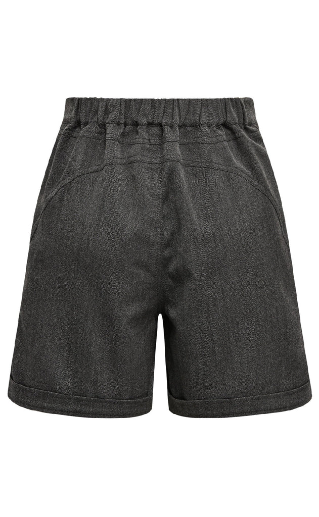 Gossia Shorts - Thilla Herringbone - Black/Grey