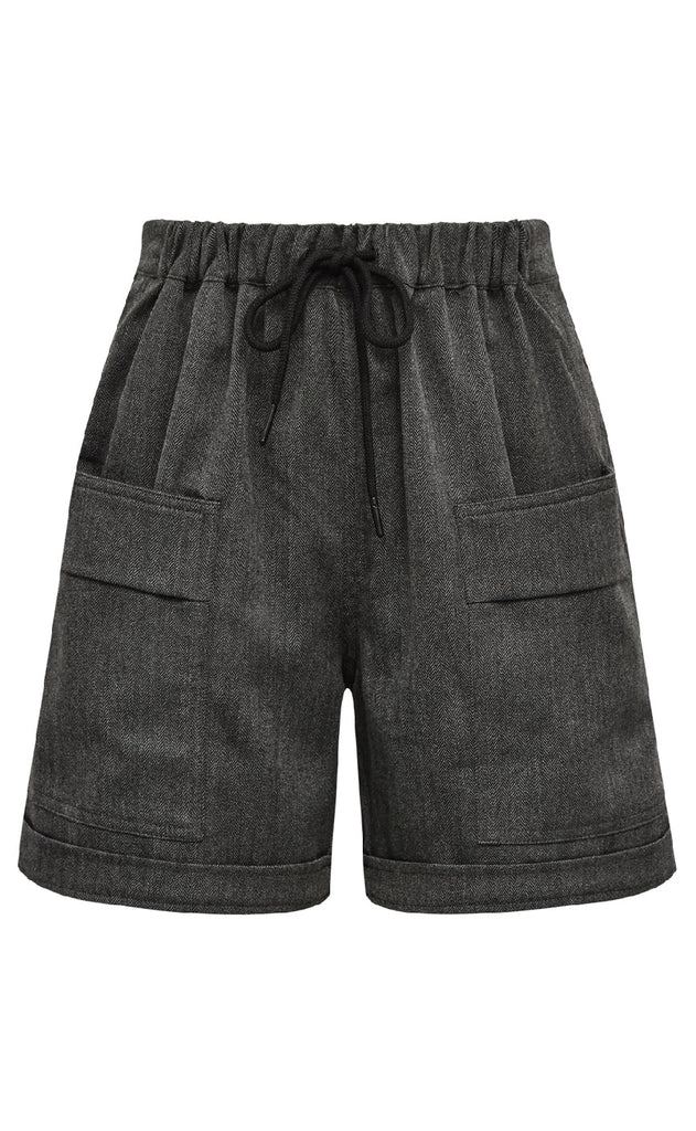 Gossia Shorts - Thilla Herringbone - Black/Grey