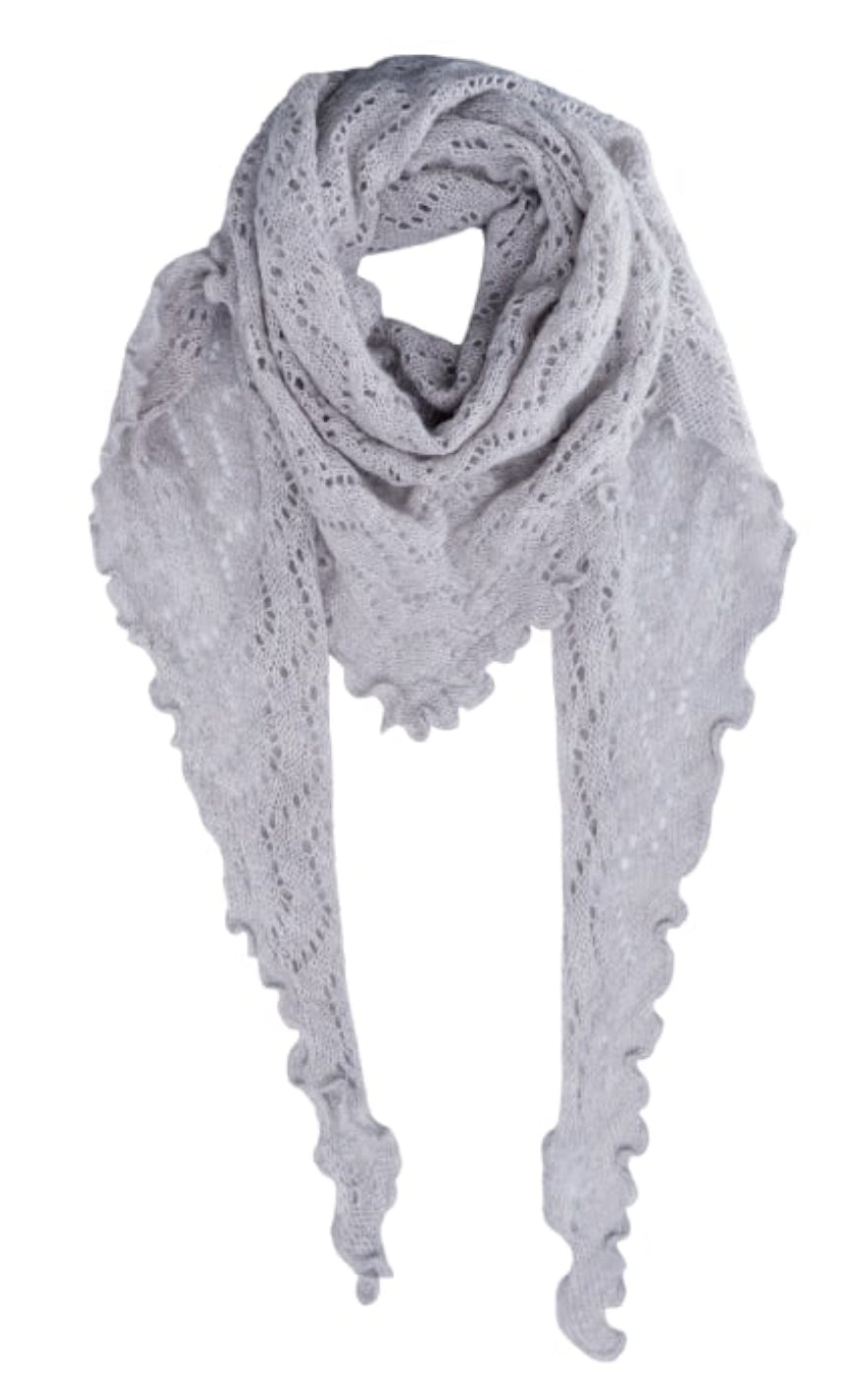 Black Colour Scarf - Siri - Grey