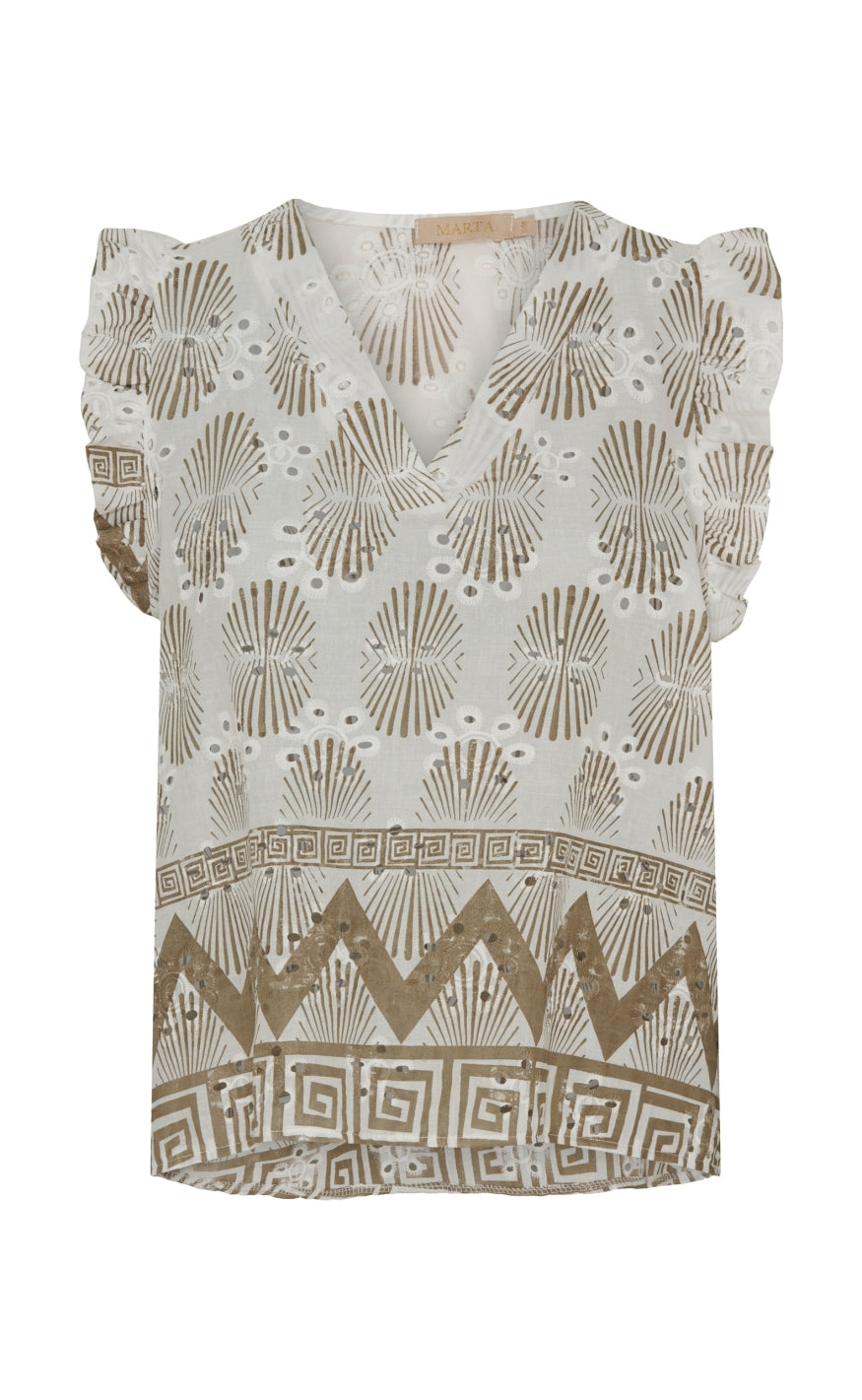 Marta Du Chateau Topp - 85573 Juliane - White/Camello