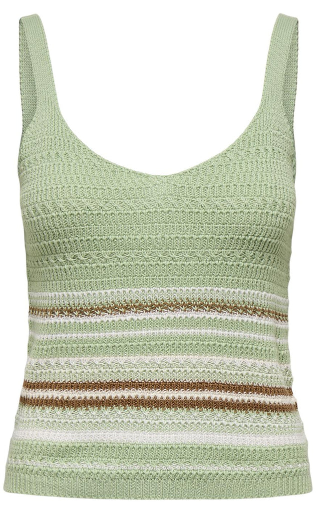 JDY Topp - Tropical - Smoke Green/Toasted Coconut/Birch