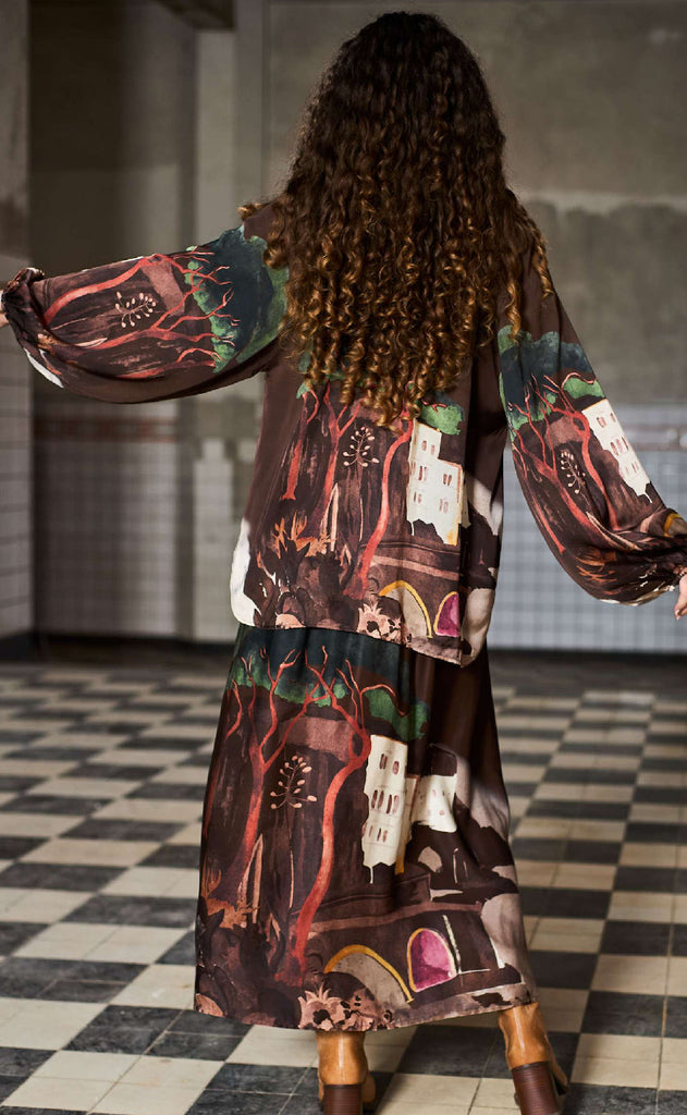 Black Colour Skjørt - Toscana - Coffee