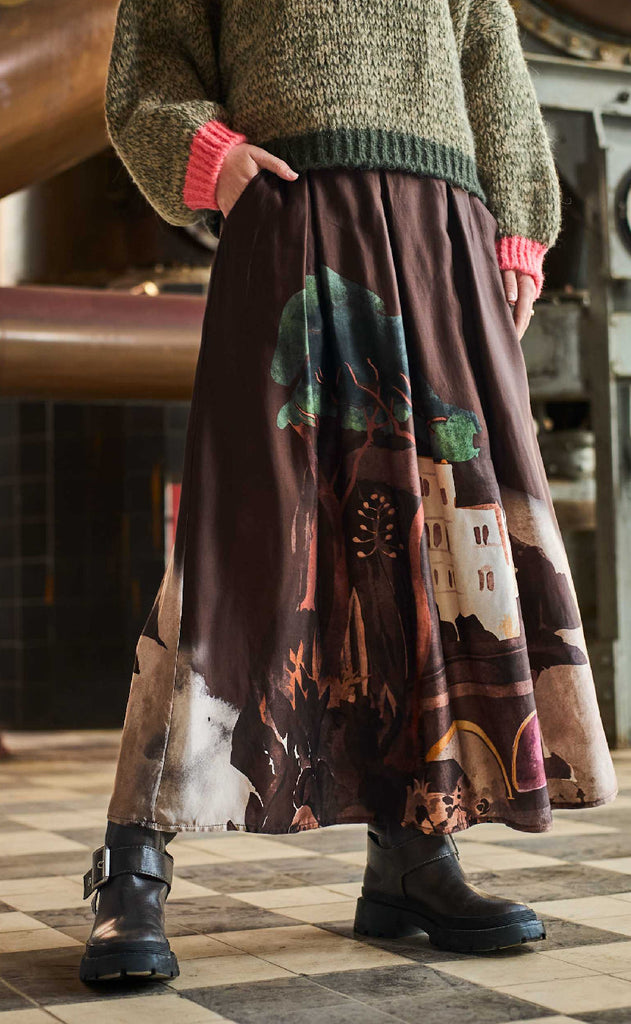 Black Colour Skjørt - Toscana - Coffee