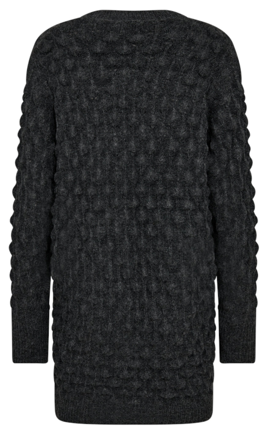 Freequent Cardigan - Tray - Dark Grey Melange