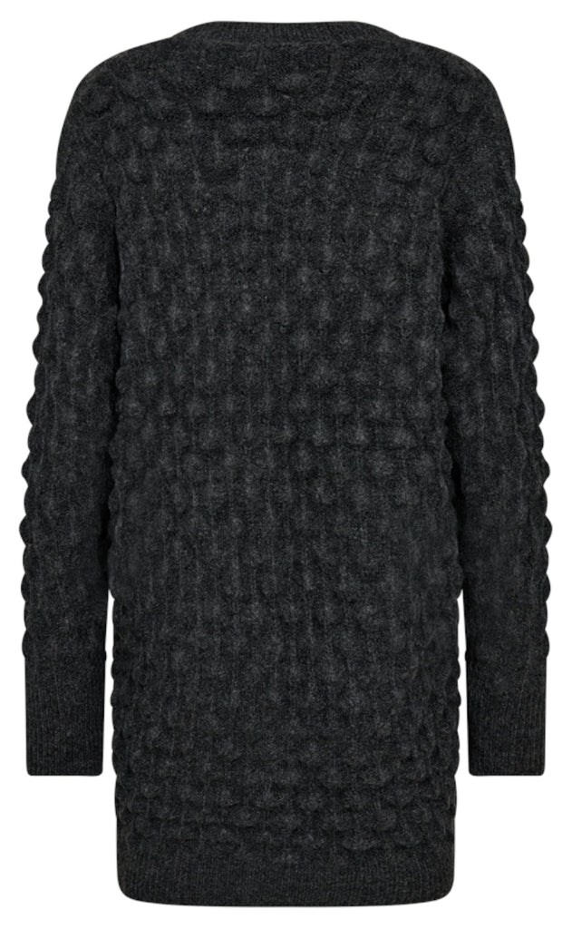 Freequent Cardigan - Tray - Dark Grey Melange