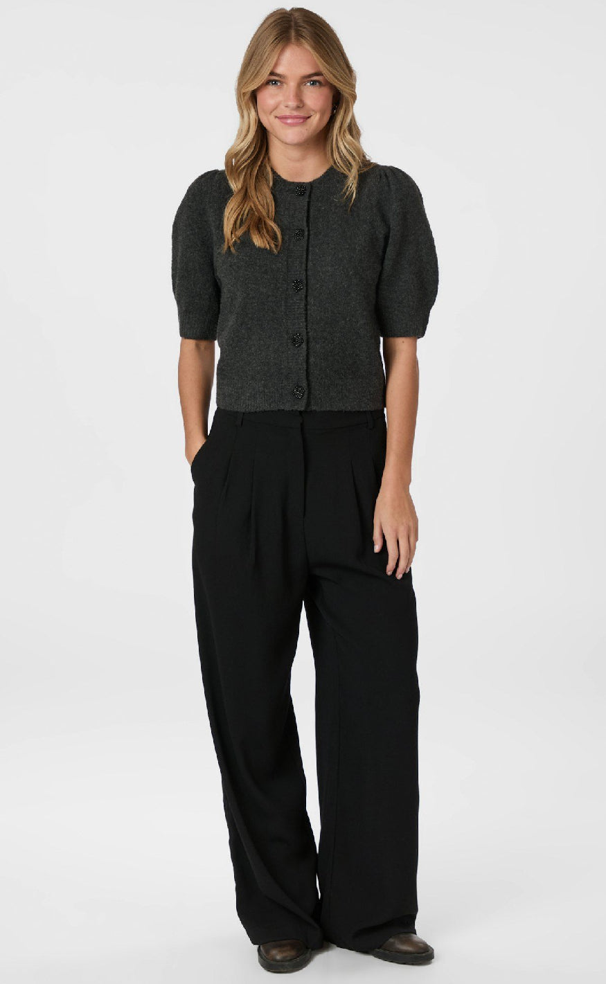 Neo Noir Cardigan - Trudy - Antracit Melange