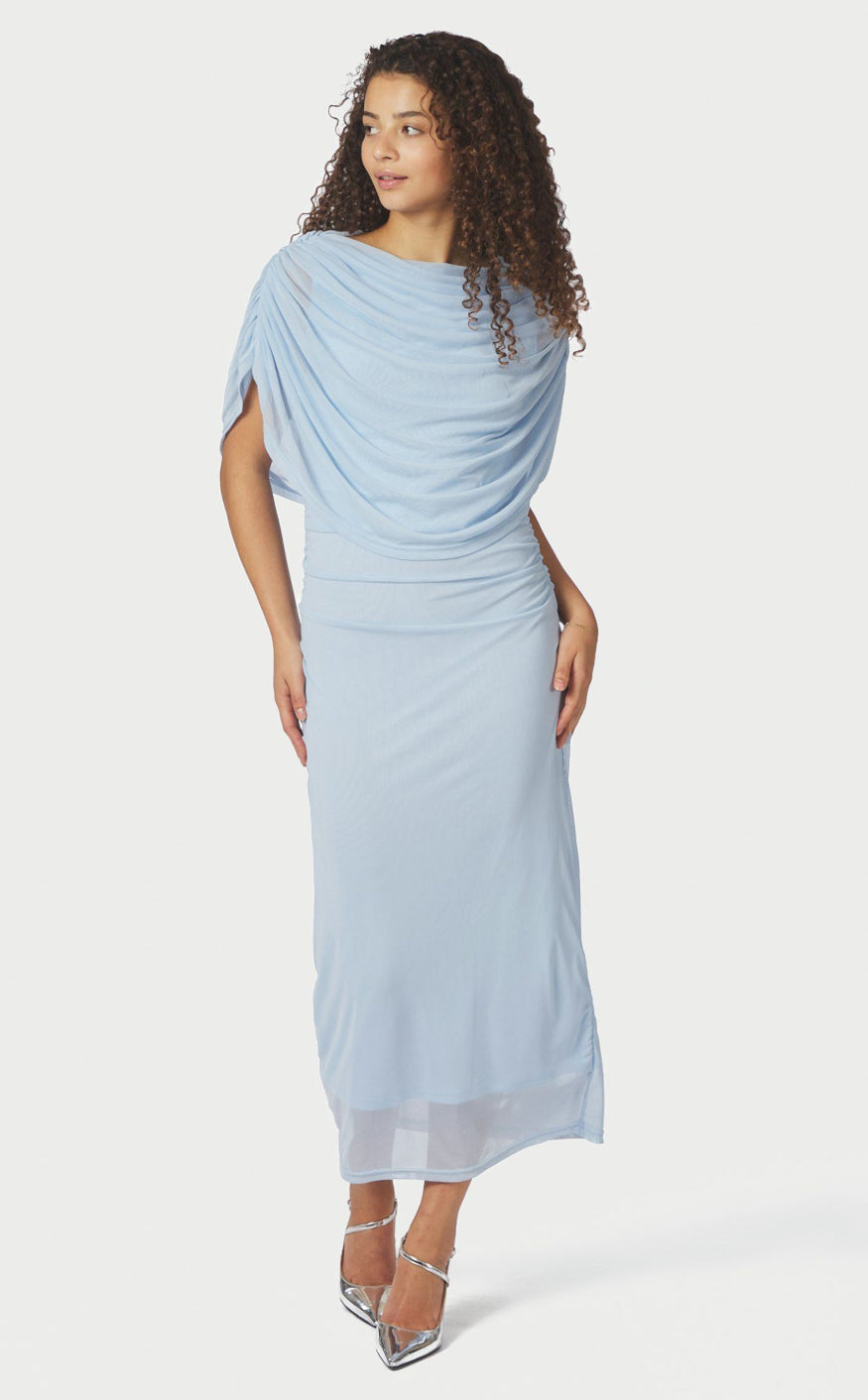 Neo Noir Kjole - Tottuna Long Drapy - Light Blue