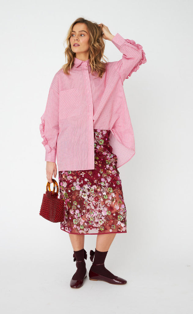 Cras Skjorte - Tulum - Pink Red Stripe