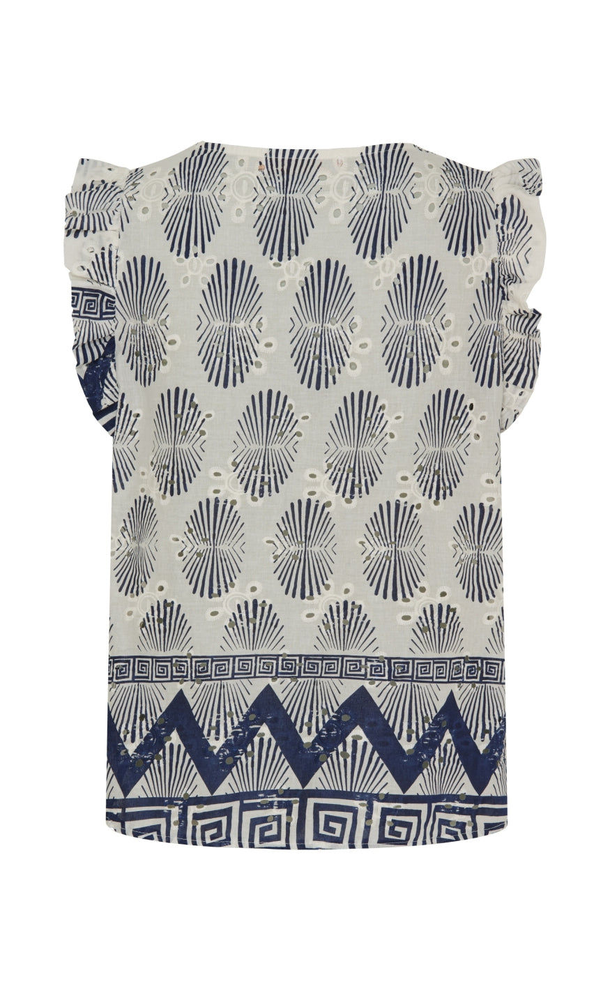 Marta Du Chateau Topp - 85573 Juliane - White/Navy