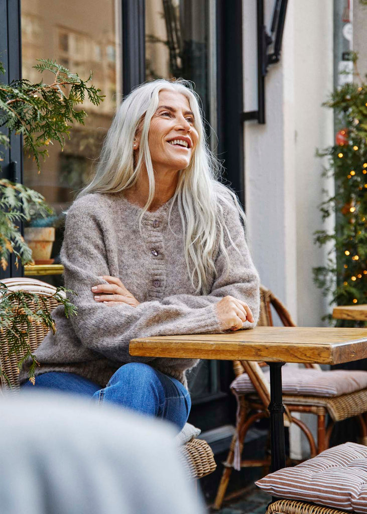 Freequent Cardigan - Louisa - Desert Taupe Melange