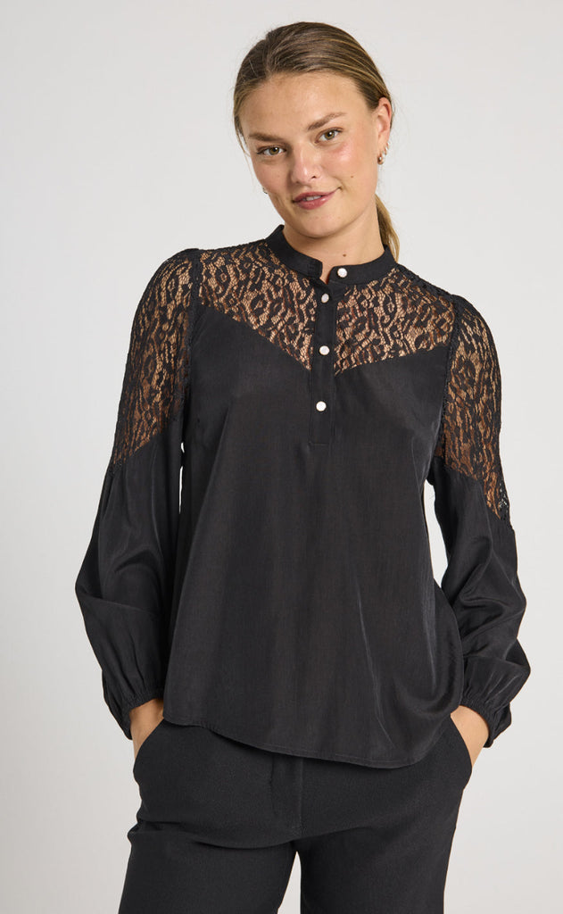 Freequent Bluse - Vialu - Black