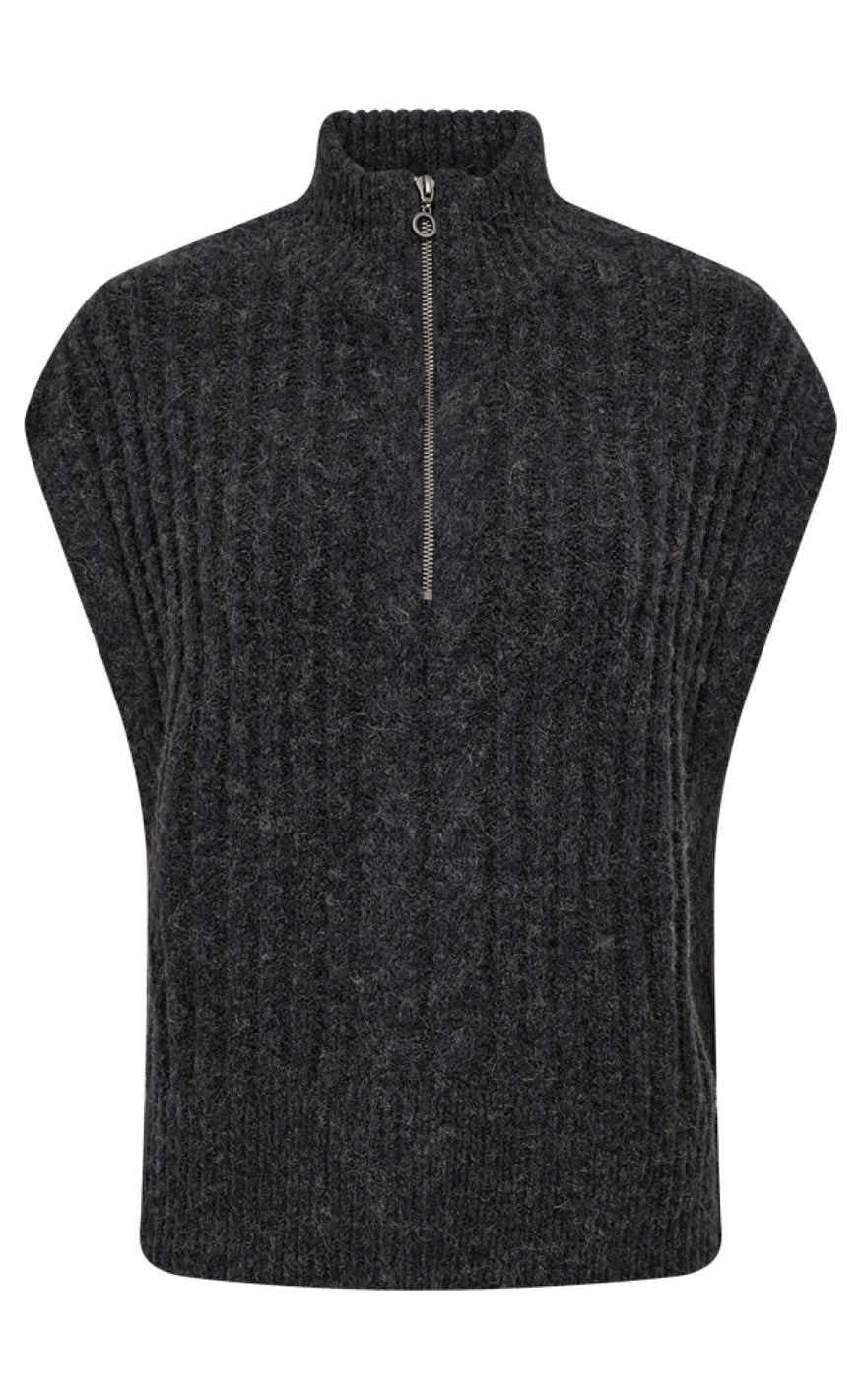 Freequent Vest - Sila - Dark Grey Melange