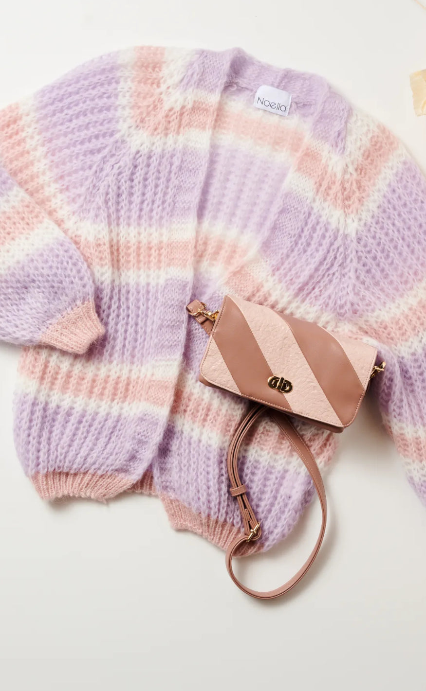 Noella Cardigan - Vera -  Lilac/Rose/White Mix