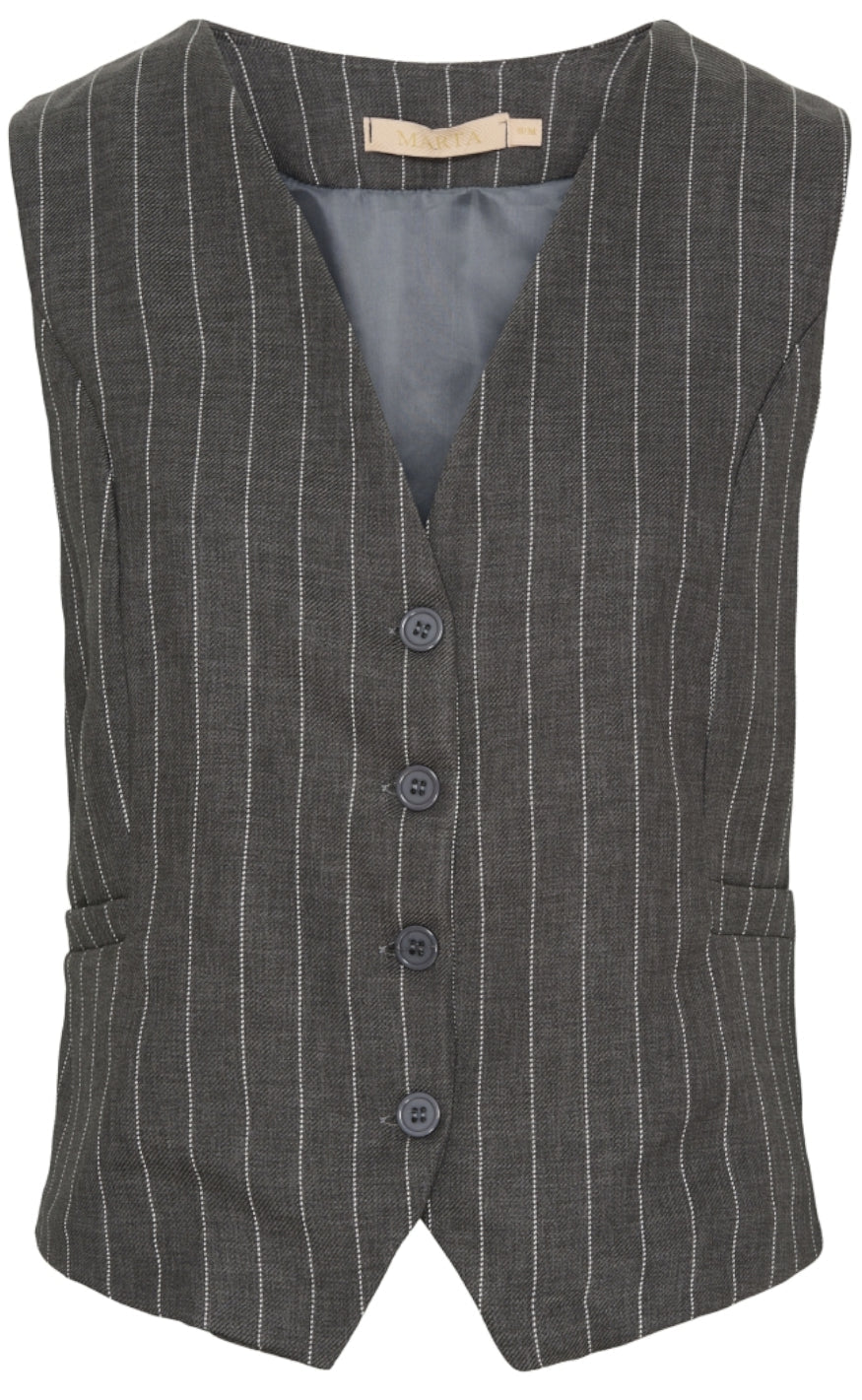 Marta Du Chateau Vest - 81093 Solveig - Grey Stripe