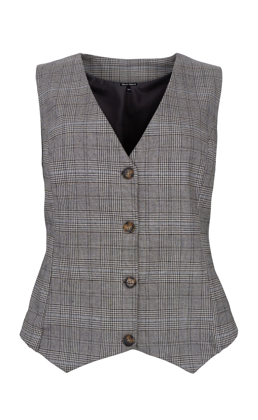 Black Colour Vest - Nikka - Grey
