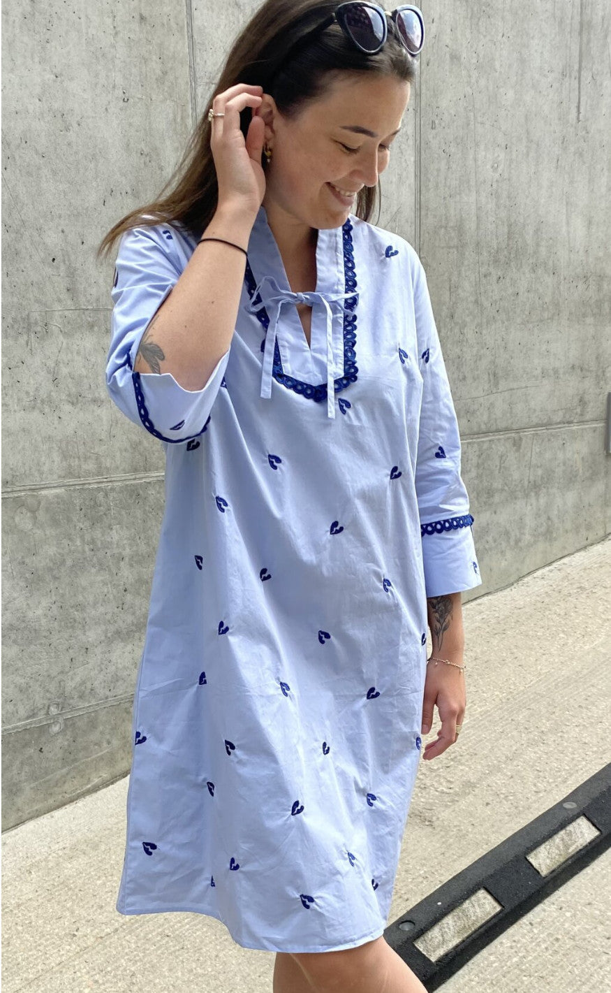 Love & Divine Kjole - Love1011-1 - Light Blue/Navy