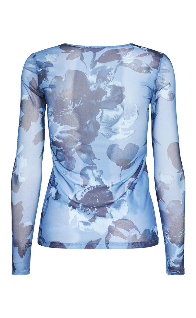 Sisters Point Bluse - Vinni-O10 - Blue/Flower
