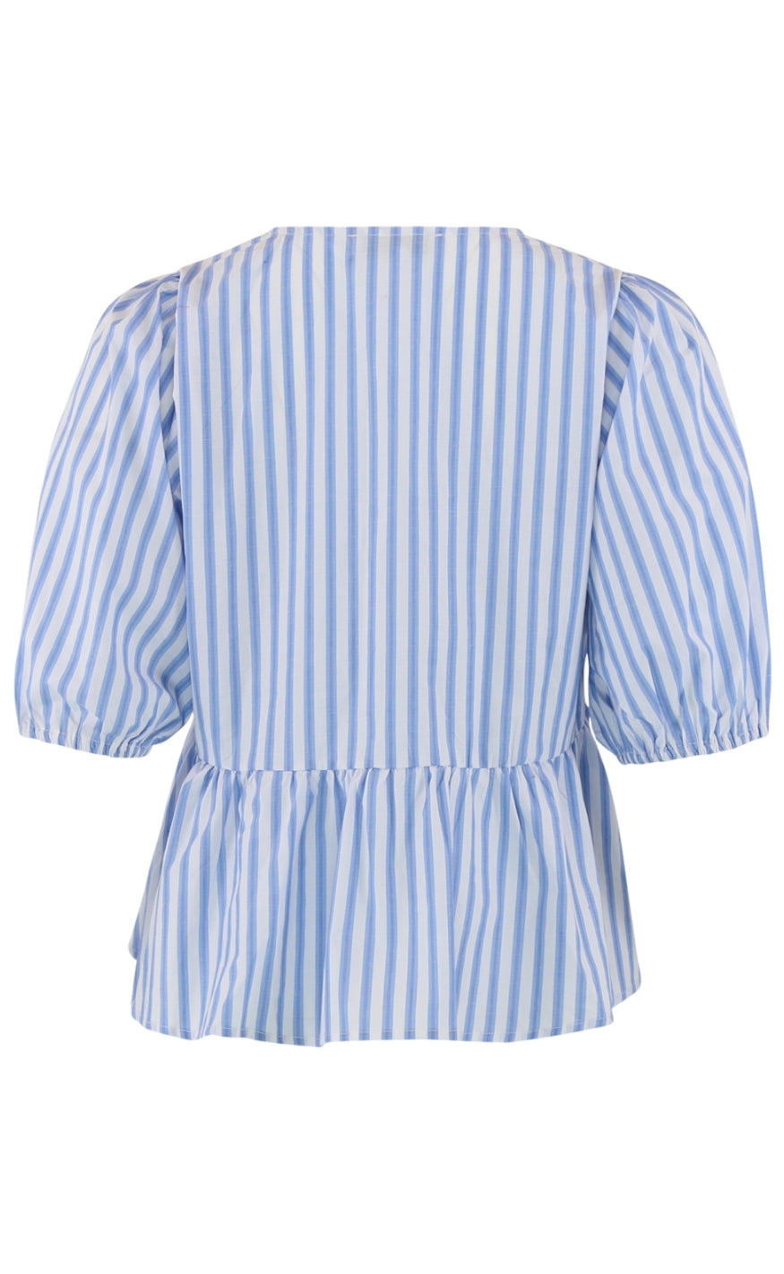Continue Bluse - Viola - Blue Stripe