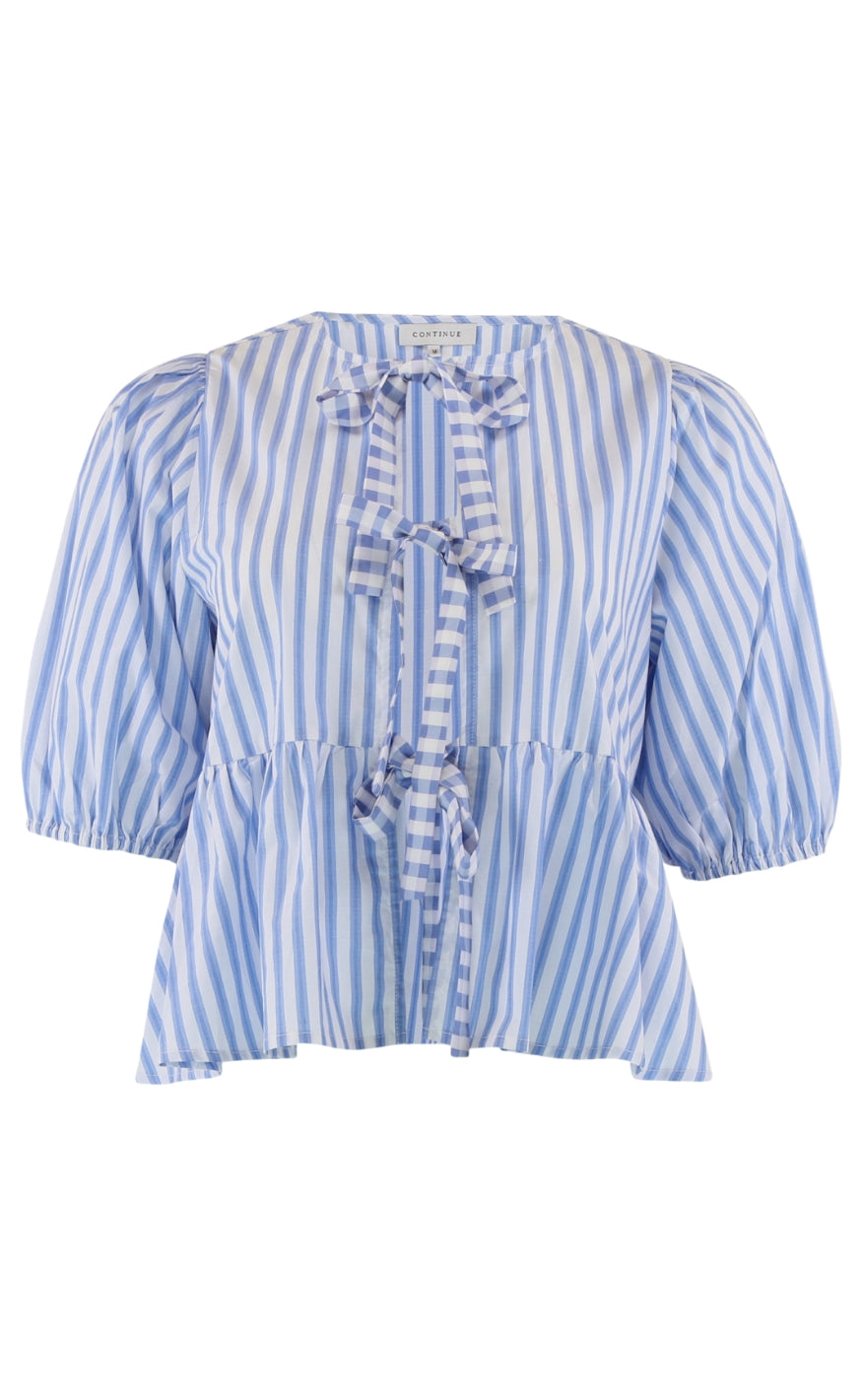 Continue Bluse - Viola - Blue Stripe