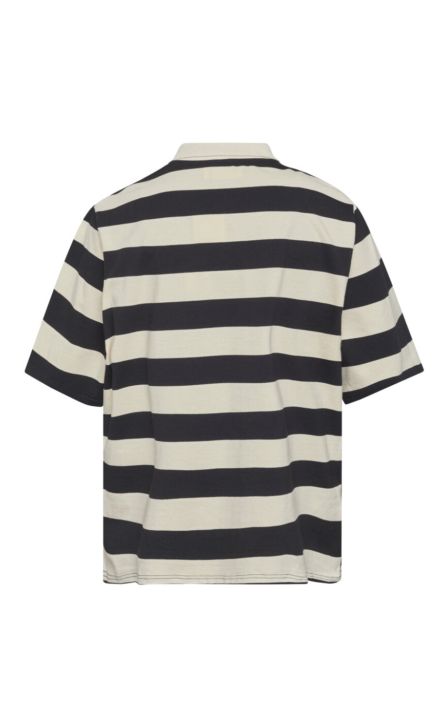 Sisters Point Bluse - Vivia-POLO.SS - Beige/Black