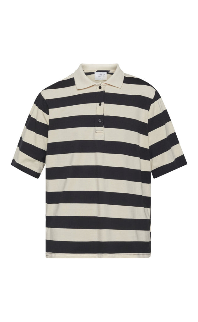 Sisters Point Bluse - Vivia-POLO.SS - Beige/Black