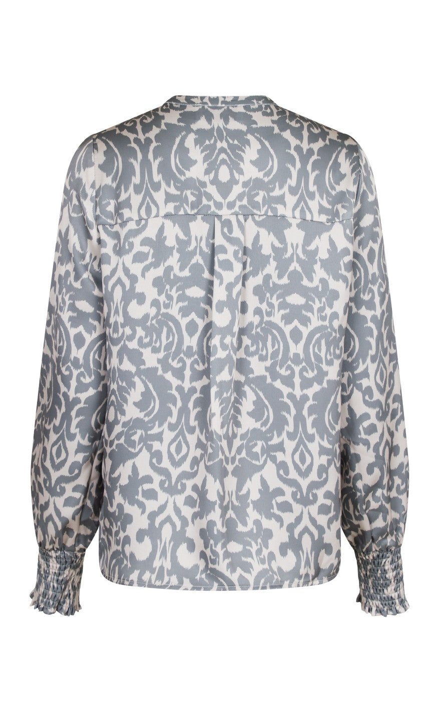Neo Noir Blouse - Kala Flower Blur - Dusty Army