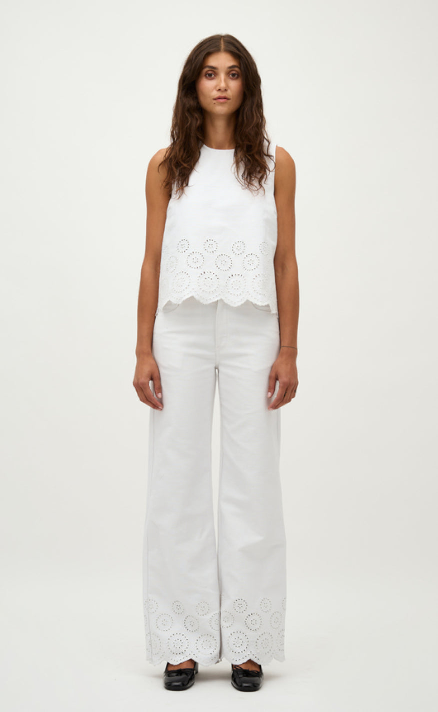 Global Funk Topp - Rihne Scallop-G - White