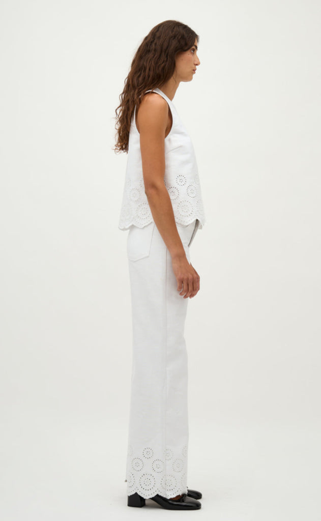Global Funk Topp - Rihne Scallop-G - White