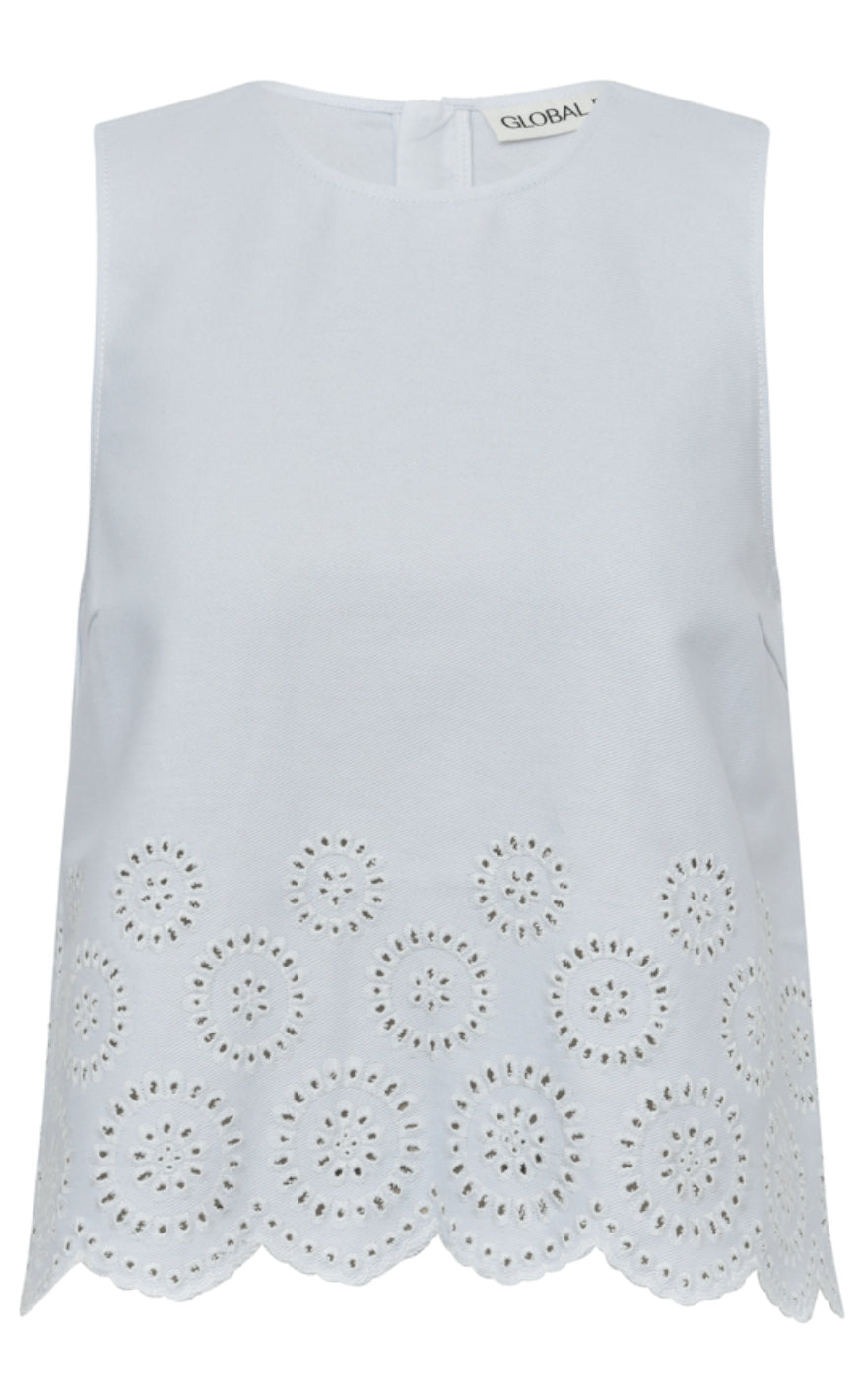 Global Funk Topp - Rihne Scallop-G - White