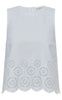 Global Funk Topp - Rihne Scallop-G - White