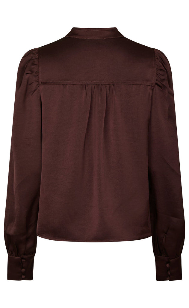 Neo Noir Bluse - Rosslyn Heavy Sateen - Burgundy