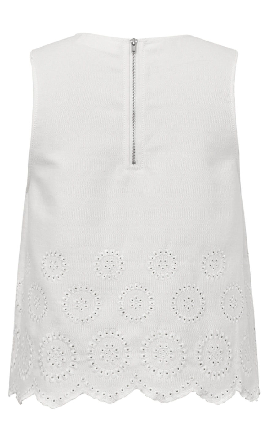 Global Funk Topp - Rihne Scallop-G - White